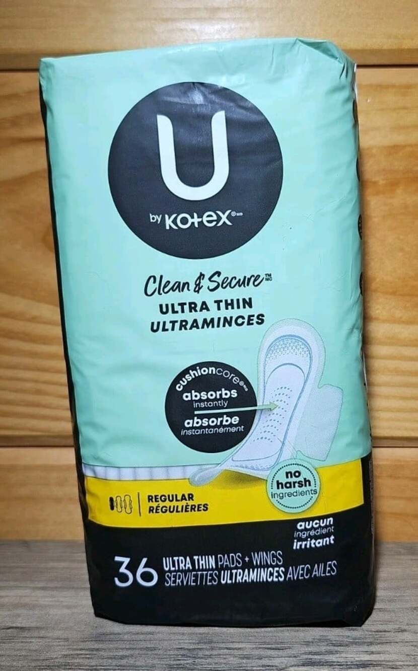 U by Kotex Clean & Secure Ultra Thin with Wings Regular 36 pads